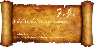Fábján Julianna névjegykártya